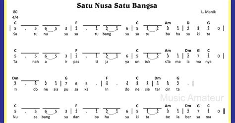 Lirik Lagu Satu Nusa Satu Bangsa Lagu Nasional Satu Nusa Satu