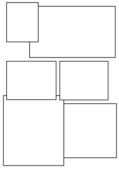 Comic Book Layout Design 5 Overlapping Boxes 2480×3508 Pixels
