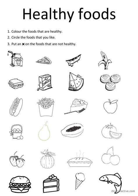 Healthy Foods English Esl Worksheets Pdf And Doc