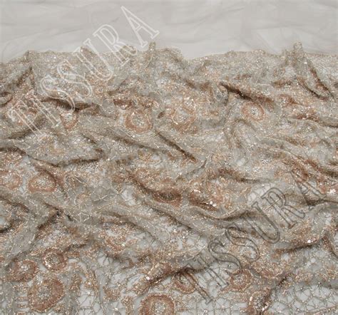 Sequined Beaded Tulle Fabric Exclusive Fabrics From India Sku