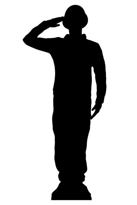 Army soldier salute silhouette vectors (220). Saluting Wartime Soldier Silhouette Lifesize Cardboard ...