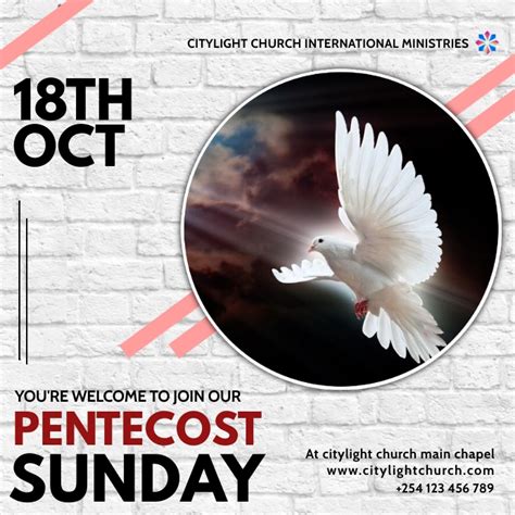 Pentecost Sunday Church Flyer Template Postermywall