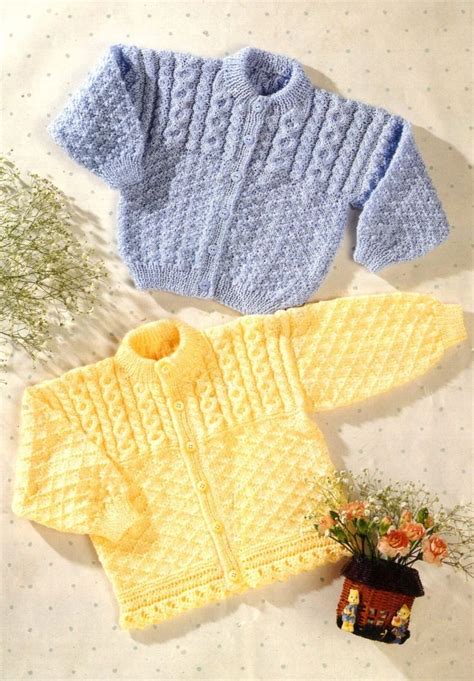 Vintage Knitting Pattern Baby Toddler Childs Cable Yoke Lace Edged
