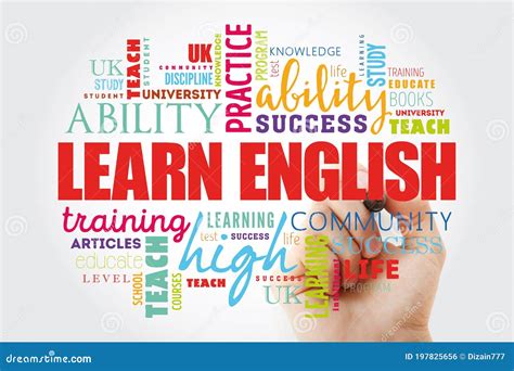 Learn English Word Cloud Collage Stock Illustration Illustration Of
