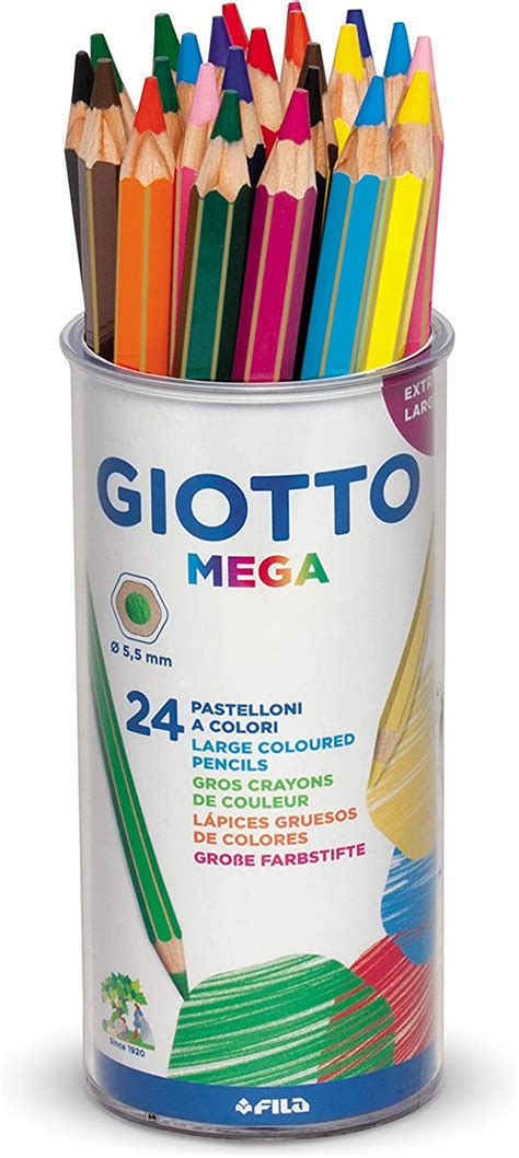 Giotto Mega Astuccio Da 24 Matite A Pastello Colorate 24x33 Cm