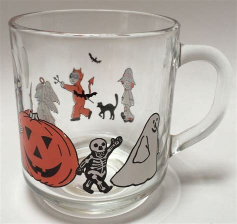 Cafepress the peanuts gang happy halloween mugs unique coffee mug, coffee cup. Vintage Luminarc Glass Coffee Mug Cup Halloween Pumpkin ...