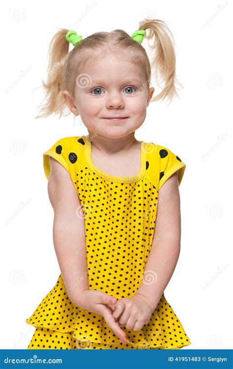 Petite Fille Dans La Robe Jaune Image Stock Image Du Adorable Fille
