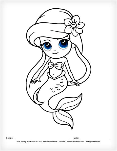 How To Draw A Mermaid Ariel The Little Mermaid