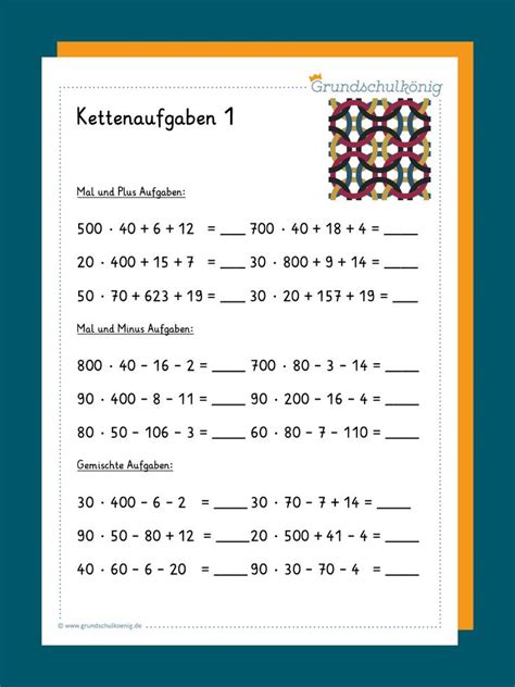 Es ist nämlich auch möglich, die arbeitsblätter digital am tablet zu bearbeiten. Kostenlose Arbeitsblätter mit Kettenaufgaben für Mathe in ...