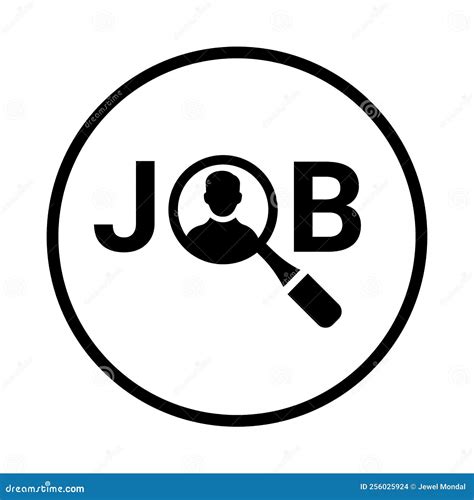 Job Opportunity Vacancy Icon Rounded Black Vector Sketch Stock