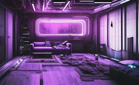 Cyberpunk Bedroom Futuristic Interior Cyberpunk City Science Fiction