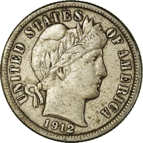 One Dime 1912 Barber Coin From United States Online Coin Club