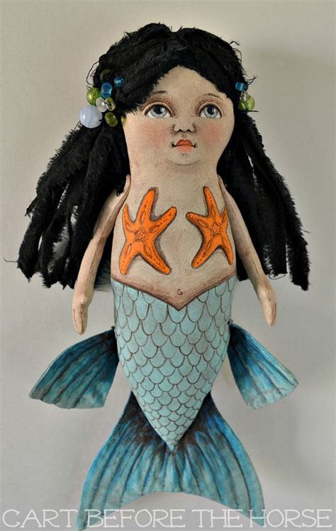 Mermaid Original Hand Painted Folk Art Doll Sculpture Ooak Etsy