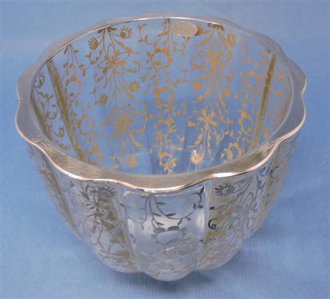 Panelled Crystal Bowl With Scalloped Rim And Wonderful Sterling Silver
