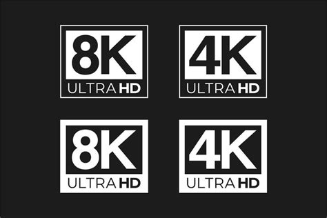 4k And 8k Ultra Hd And Hdr Logo Set Logo Set Vector Logo Infographic