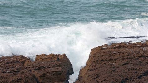 Big Ocean Waves Breaking On Rocks Stock Footage Videohive