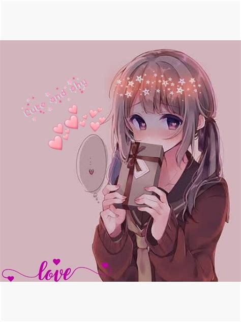 Cute And Shy Anime Girl Poster By Maheamim25 Redbubble