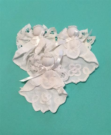 White Battenburg Lace Angel Ornaments Set Of 8 Fabric Etsy