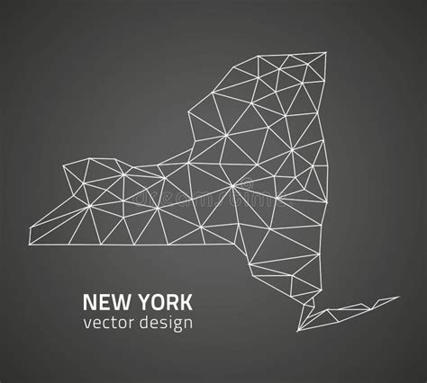 New York Grey And Silver 3d Mosaic Vector Shadow Triangle Map Stock