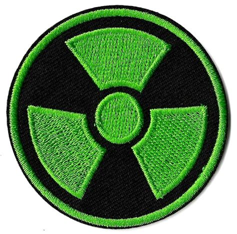 Radiation Symbol Green And Black Nuclear Logo Patch Embroidered Iron Or