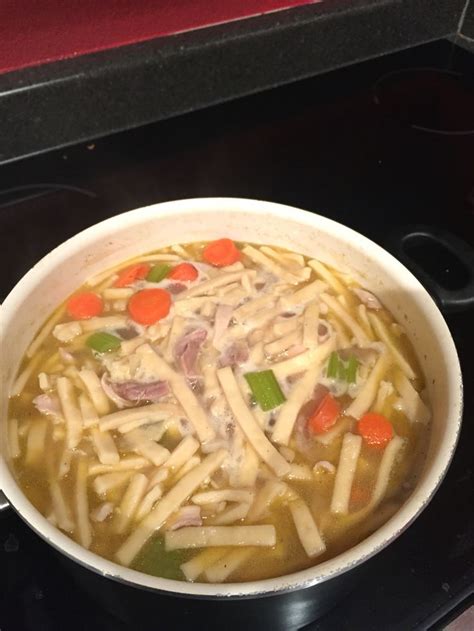 Maybe you would like to learn more about one of these? Homemade chicken and egg noodle soup! Super easy! 6 chicken legs 2 bags Reames egg noodles 2 ...