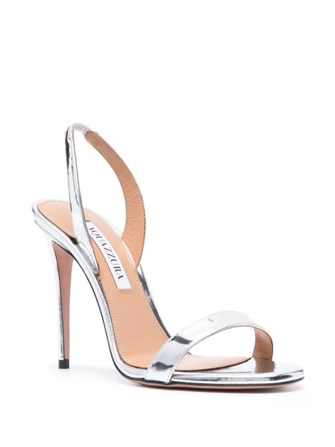 Aquazzura So Nude Leren Sandalen Zilver Schoenen Nl