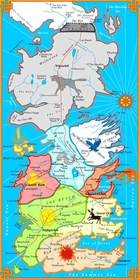 Game Of Thrones Map Westeros Map Game Of Thrones West