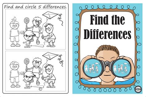 Find and Circle 5 Differences Outdoor Fun - Growing Play