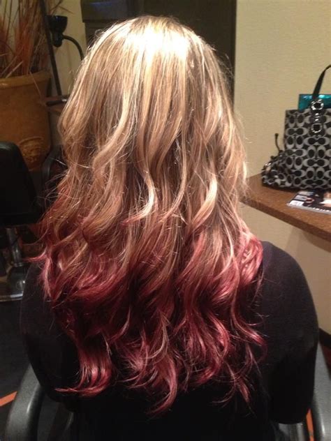 Red Reverse Ombre Done By Kirsten Penny Medium Long Hair Medium Hair