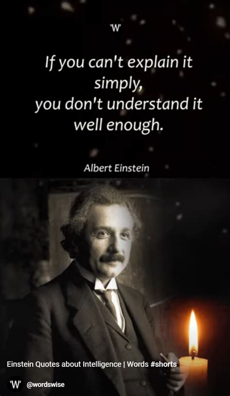 Albert Einstein If You Can`t Explain It Simply Rwisewords