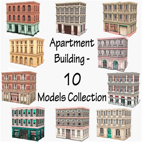Apartment Building 12 Models Collection 3d Model 79 3ds C4d Dae