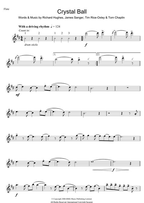 Crystal Ball Sheet Music Keane Flute Solo