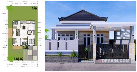 Denah Rumah 10x12 3 Kamar Tidur 2 Teras Depan Dan Samping - Desain