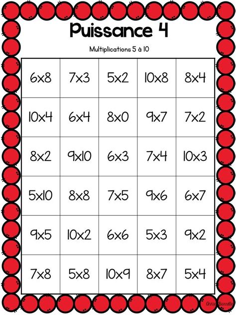 L'application dispose des modes suivants: Puissance 4 - Les multiplications | Multiplication, Jeu ...