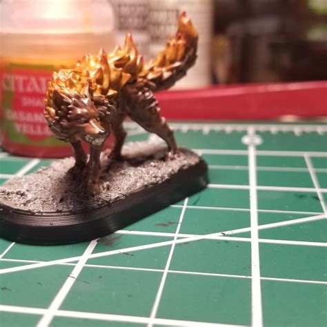 3d Print Of Fire Wolf Monstrous Creature Dnd 32mm Scale By Sbbrain