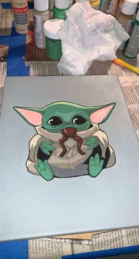 Baby Yoda Painting Anime Canvas Painting Disney Canvas Art Star