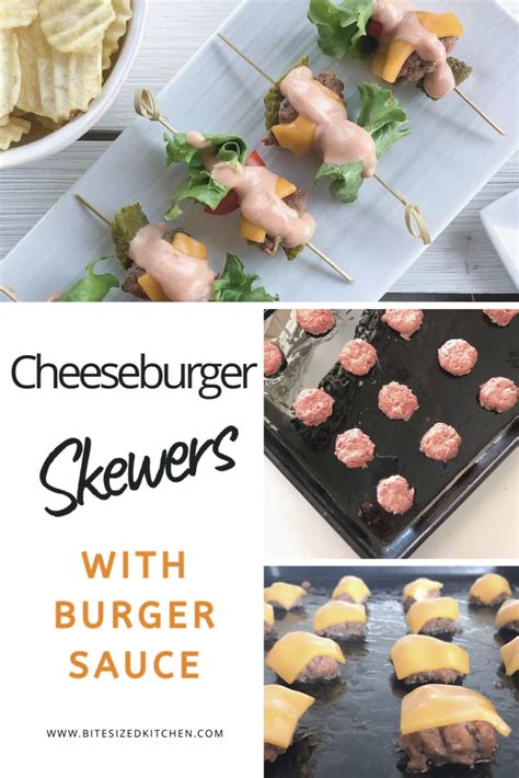 Mini Cheeseburger Skewers W Burger Sauce Recipe Burger Bites