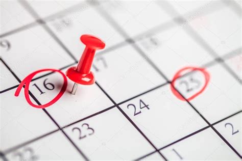 Embroidered Pin On A Calendar On The 16th — Stock Photo