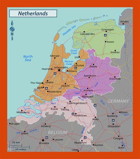 Regions Map Of Netherlands Maps Of Netherlands Maps Of Europe Gif