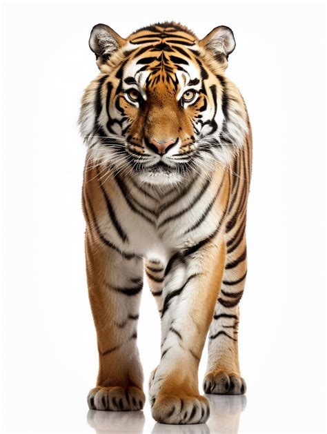 Premium Ai Image Photo Amazing Bengal Tiger On White Background