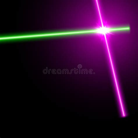 Pink And Green Laser Beams Background With Light Flare Stock Vector