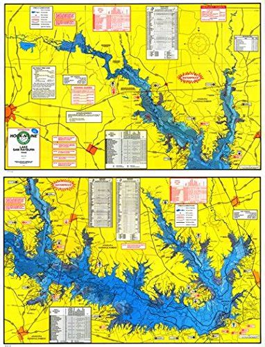 Topographical Fishing Map Of Lake Sam Rayburn Rayburn Reservior