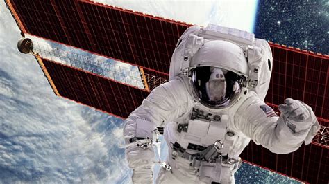 Astronaut In Outer Space Against Backdrop Of Stock Motion Graphics Sbv