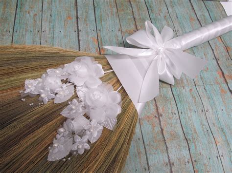 Wedding Broom With Roses And Pearls Decorated Jump Broom For Etsy