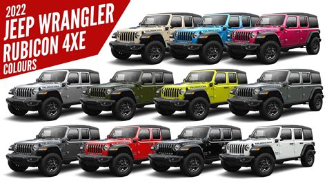2022 Jeep Wrangler Rubicon 4xe All Color Options Images Autobics