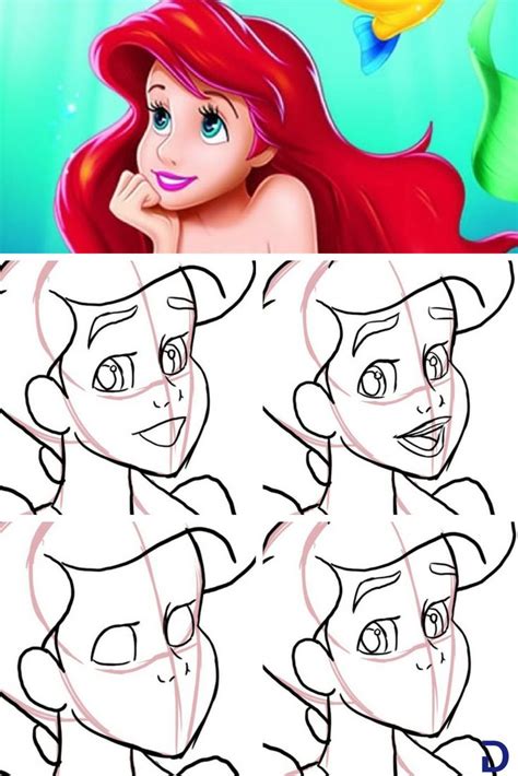 Comment dessiner Ariel La petite sirène Dessins faciles Dessins