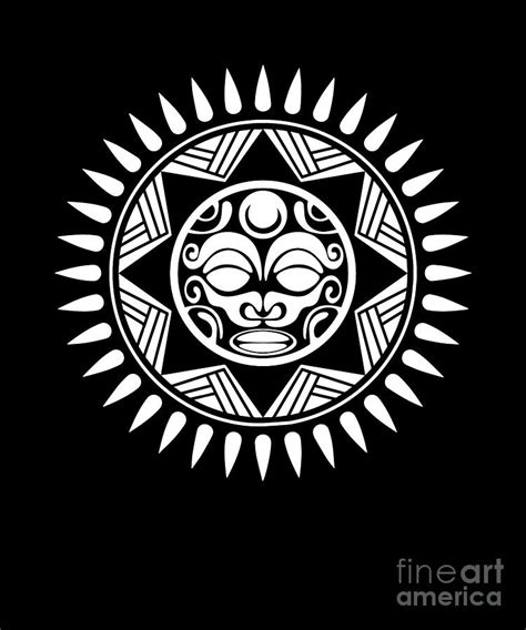 Aztec Sun Symbol Warrior Maya Inca Culture Gift Digital Art By Thomas Larch Fine Art America