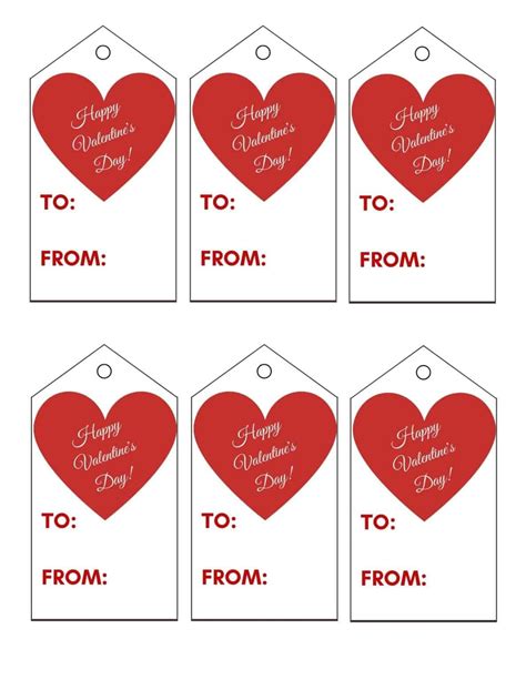 Free Printable Happy Valentines Gift Tags Templates
