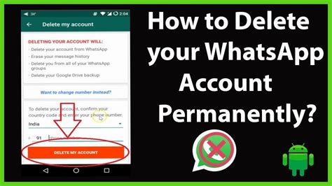 How To Delete Your Whatsapp Account Permanently On Android 2018 Youtube