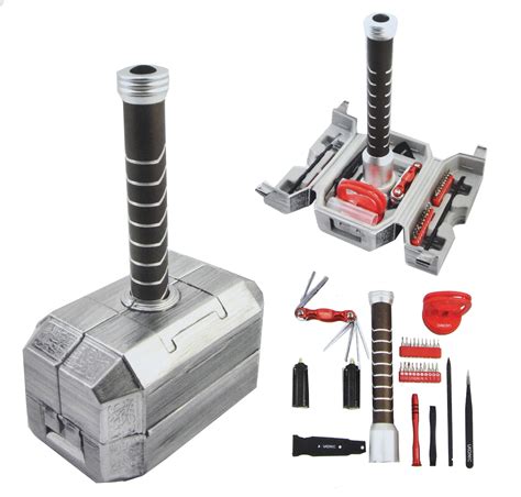 Marvel Avengers Thors Hammer 30 Piece Tool Set Mjolnir Toolbox All